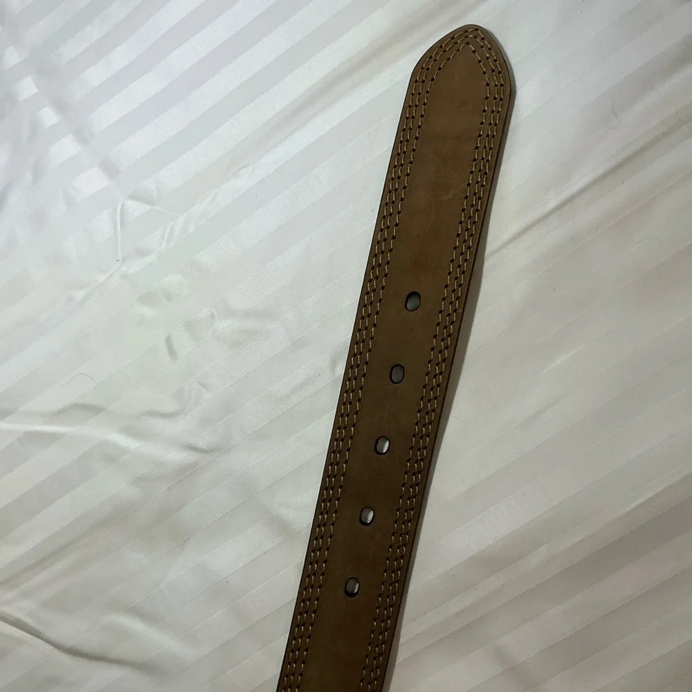 NEW Carhartt Brown Leather Triple Stitch Belt Men’s Size 46 NWT